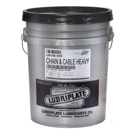 LUBRIPLATE Chain & Cable Heavy, 35 Lb Pail, Heavy Multi-Purpose Penetrating, Lubricating And Cleansing Fluid L0136-035